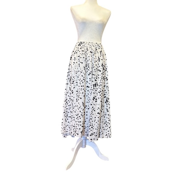 Shein Dalmatian Black and White Lined Print Midi Skirt Size XL - Picture 8 of 12